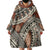 Bula Fiji Classic Masi Tapa Wearable Blanket Hoodie Vintage Brown - Polynesian Pride