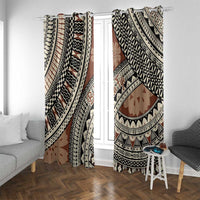 Bula Fiji Classic Masi Tapa Window Curtain Vintage Brown - Polynesian Pride