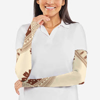 Bula Fiji Classic Masi Tapa Arm Sleeves Vintage Beige - Polynesian Pride