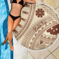 Bula Fiji Classic Masi Tapa Beach Blanket Vintage Beige - Polynesian Pride