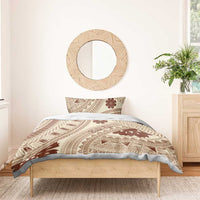 Bula Fiji Classic Masi Tapa Bedding Set Vintage Beige - Polynesian Pride