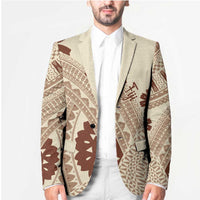 Bula Fiji Classic Masi Tapa Blazer Vintage Beige - Polynesian Pride