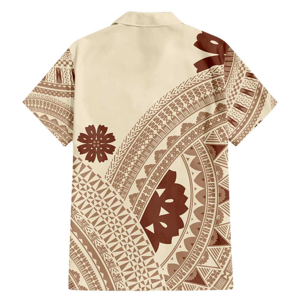 Bula Fiji Classic Masi Tapa Family Matching Puletasi and Hawaiian Shirt Vintage Beige LT7 - Polynesian Pride