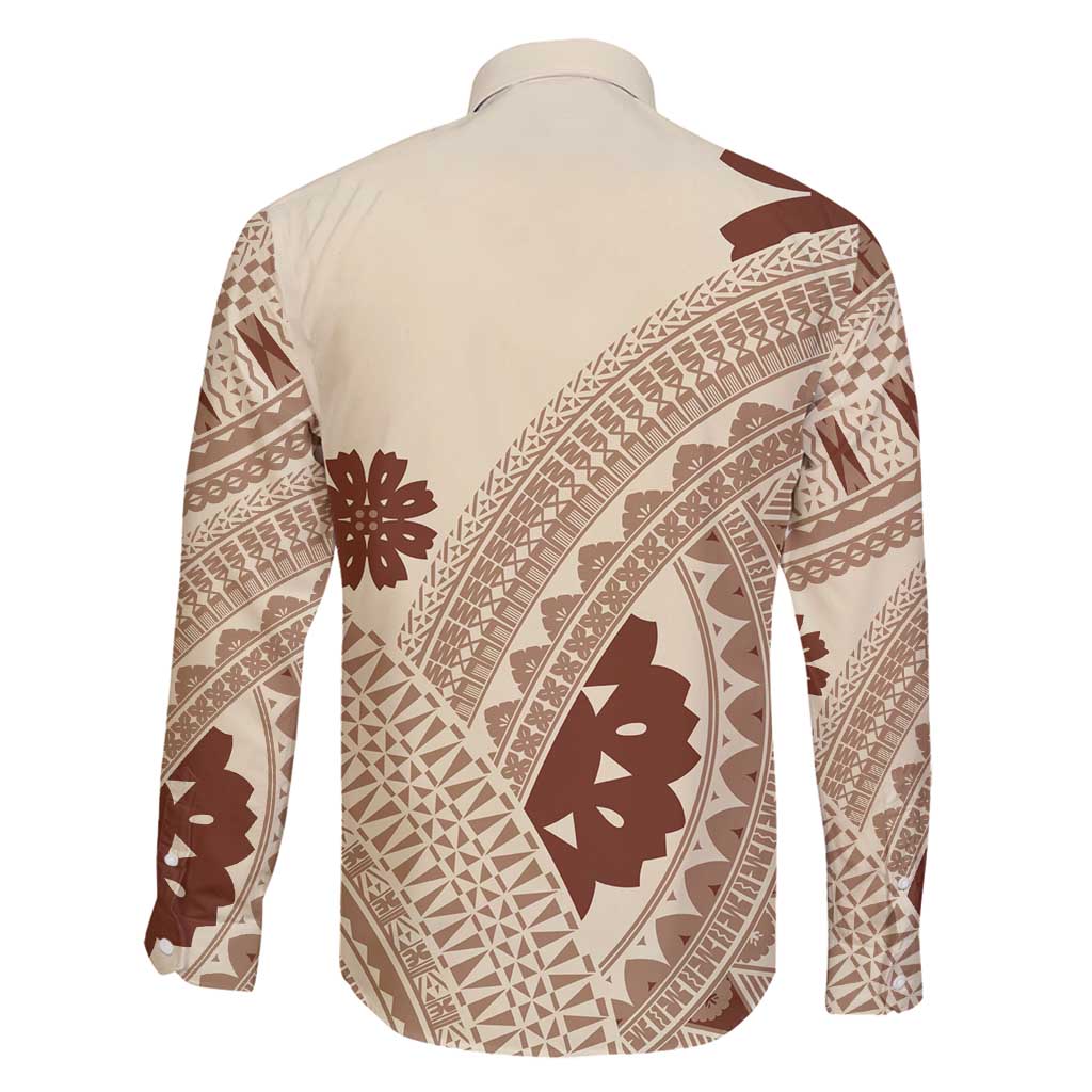 Bula Fiji Classic Masi Tapa Family Matching Puletasi and Hawaiian Shirt Vintage Beige LT7 - Polynesian Pride