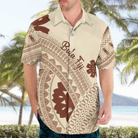 Bula Fiji Classic Masi Tapa Hawaiian Shirt Vintage Beige - Polynesian Pride