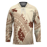 Bula Fiji Classic Masi Tapa Hockey Jersey Vintage Beige - Polynesian Pride