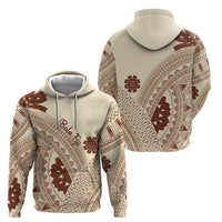 Bula Fiji Classic Masi Tapa Hoodie Vintage Beige - Polynesian Pride