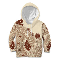 Bula Fiji Classic Masi Tapa Kid Hoodie Vintage Beige - Polynesian Pride