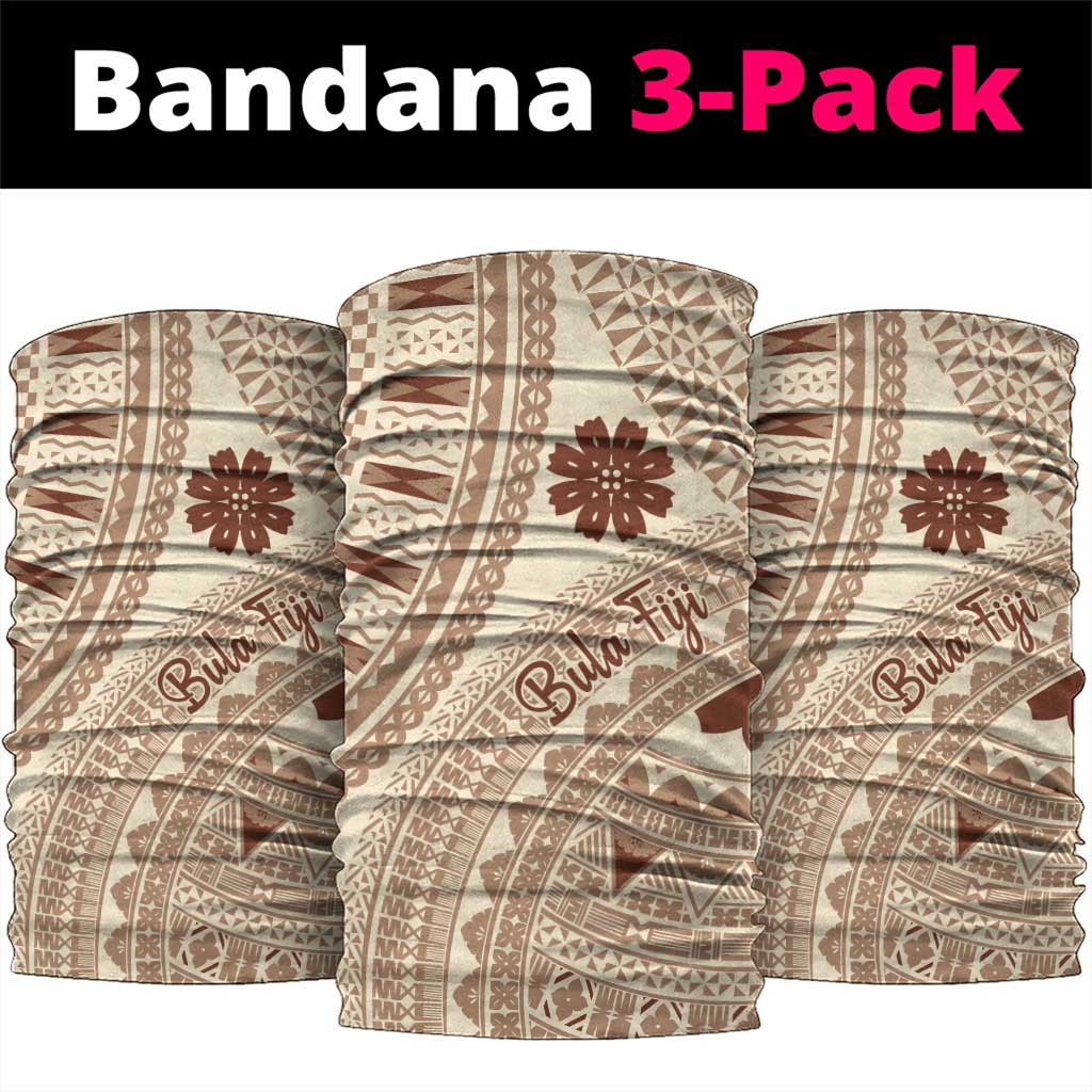 Bula Fiji Classic Masi Tapa Neck Gaiter Vintage Beige - Polynesian Pride