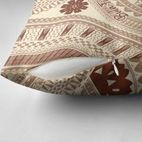 Bula Fiji Classic Masi Tapa Pillow Cover Vintage Beige - Polynesian Pride