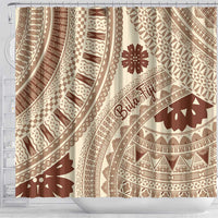 Bula Fiji Classic Masi Tapa Shower Curtain Vintage Beige - Polynesian Pride
