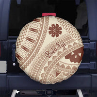 Bula Fiji Classic Masi Tapa Spare Tire Cover Vintage Beige - Polynesian Pride