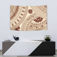 Bula Fiji Classic Masi Tapa Tapestry Vintage Beige - Polynesian Pride