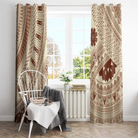 Bula Fiji Classic Masi Tapa Window Curtain Vintage Beige - Polynesian Pride