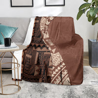 Bula Fiji Blanket Tribal Masi Tapa - Brown LT7 - Polynesian Pride