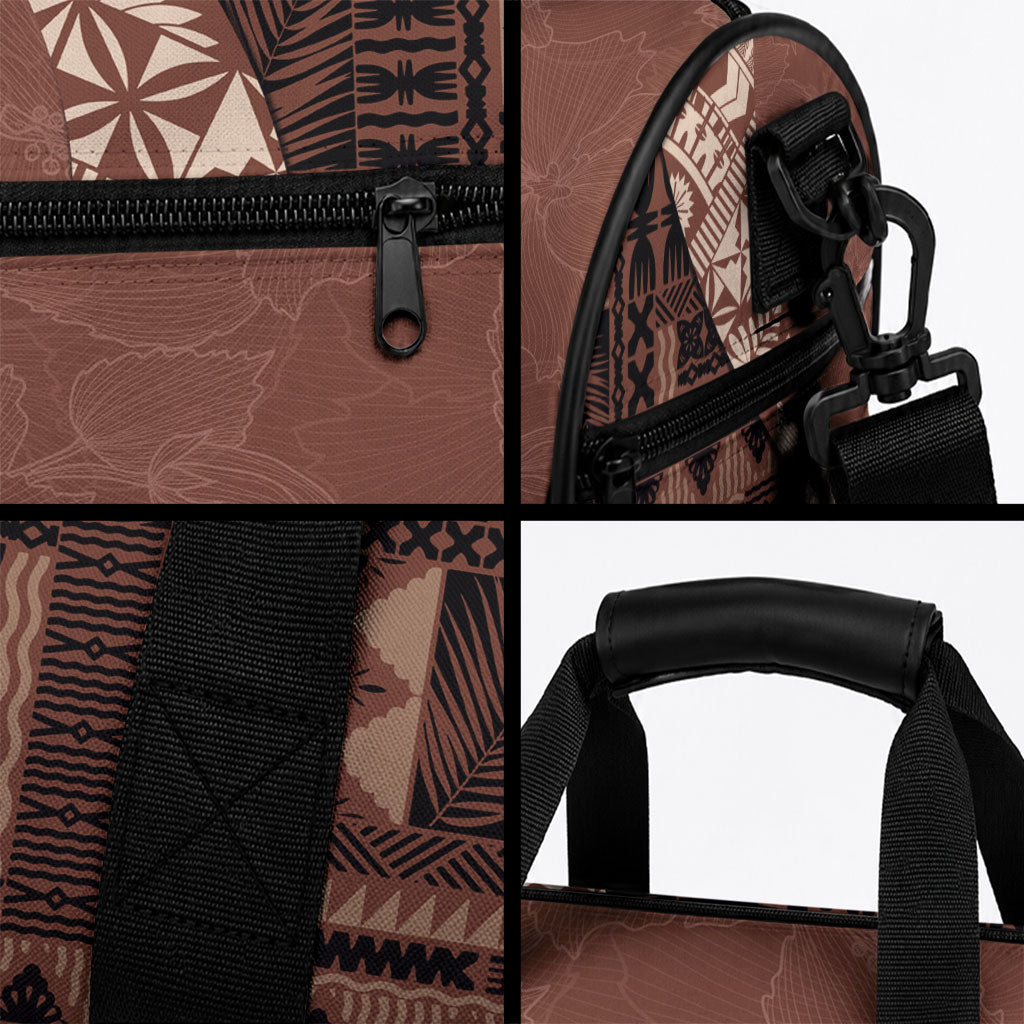 Bula Fiji Duffle Bag Tribal Masi Tapa - Brown