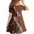 Bula Fiji Family Matching Puletasi Dress and Hawaiian Shirt Tribal Masi Tapa - Brown LT7 - Polynesian Pride