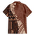 Bula Fiji Family Matching Puletasi Dress and Hawaiian Shirt Tribal Masi Tapa - Brown LT7 - Polynesian Pride