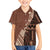 Bula Fiji Family Matching Puletasi Dress and Hawaiian Shirt Tribal Masi Tapa - Brown LT7 Son's Shirt Brown - Polynesian Pride