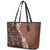 Bula Fiji Leather Tote Bag Tribal Masi Tapa - Brown LT7 - Polynesian Pride