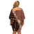 Bula Fiji Off Shoulder Short Dress Tribal Masi Tapa - Brown LT7 - Polynesian Pride