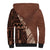 Bula Fiji Sherpa Hoodie Tribal Masi Tapa - Brown LT7 - Polynesian Pride