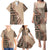 Bula Fiji Family Matching Puletasi Dress and Hawaiian Shirt Tribal Masi Tapa - Beige LT7 - Polynesian Pride