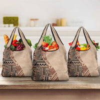 Bula Fiji Grocery Bag Tribal Masi Tapa - Beige