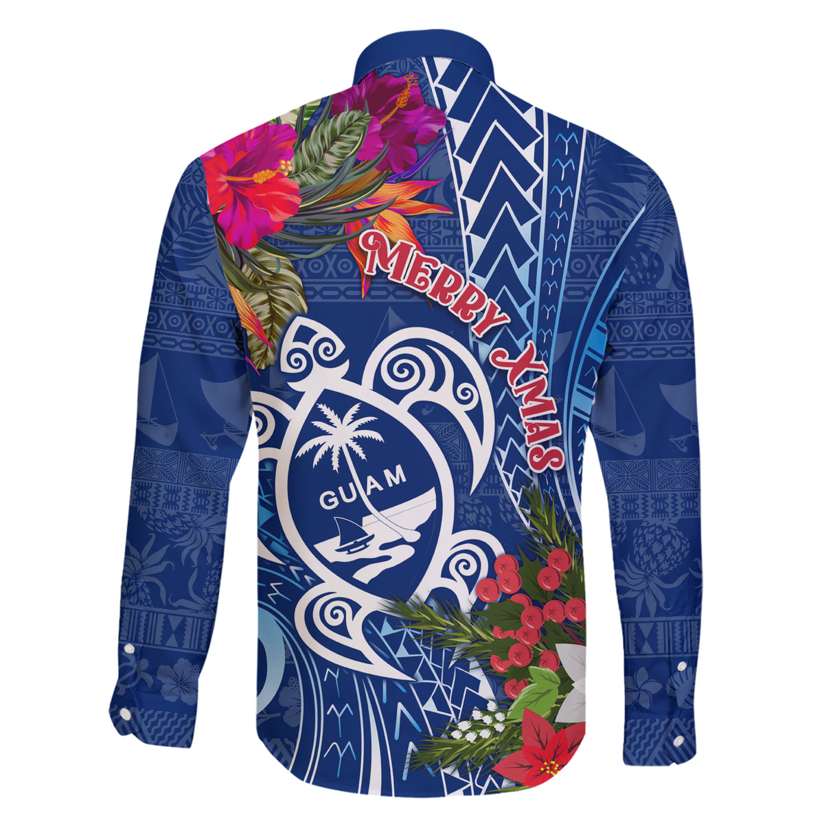 Guam Christmas Family Matching Short Sleeve Bodycon Dress and Hawaiian Shirt Turtle Mix Tapa Felis Pasgua LT7 - Polynesian Pride