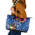 Guam Christmas Leather Tote Bag Turtle Mix Tapa Felis Pasgua LT7 Blue - Polynesian Pride