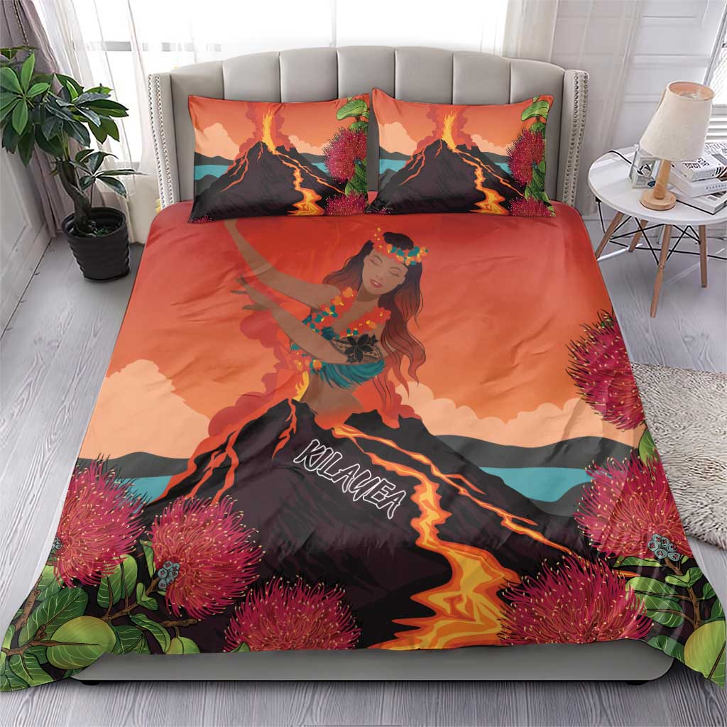 Hawaii Kilauea Volcano Bedding Set Pele Goddess