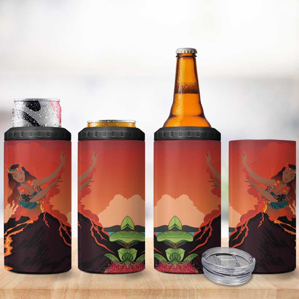 Hawaii Kilauea Volcano 4 in 1 Can Cooler Tumbler Pele Goddess