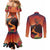 Hawaii Kilauea Volcano Couples Matching Mermaid Dress and Long Sleeve Button Shirt Pele Goddess