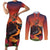 Hawaii Kilauea Volcano Couples Matching Short Sleeve Bodycon Dress and Long Sleeve Button Shirt Pele Goddess