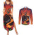 Hawaii Kilauea Volcano Couples Matching Summer Maxi Dress and Long Sleeve Button Shirt Pele Goddess