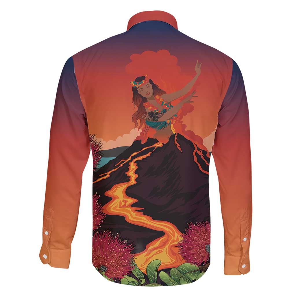 Hawaii Kilauea Volcano Family Matching Short Sleeve Bodycon Dress and Hawaiian Shirt Pele Goddess