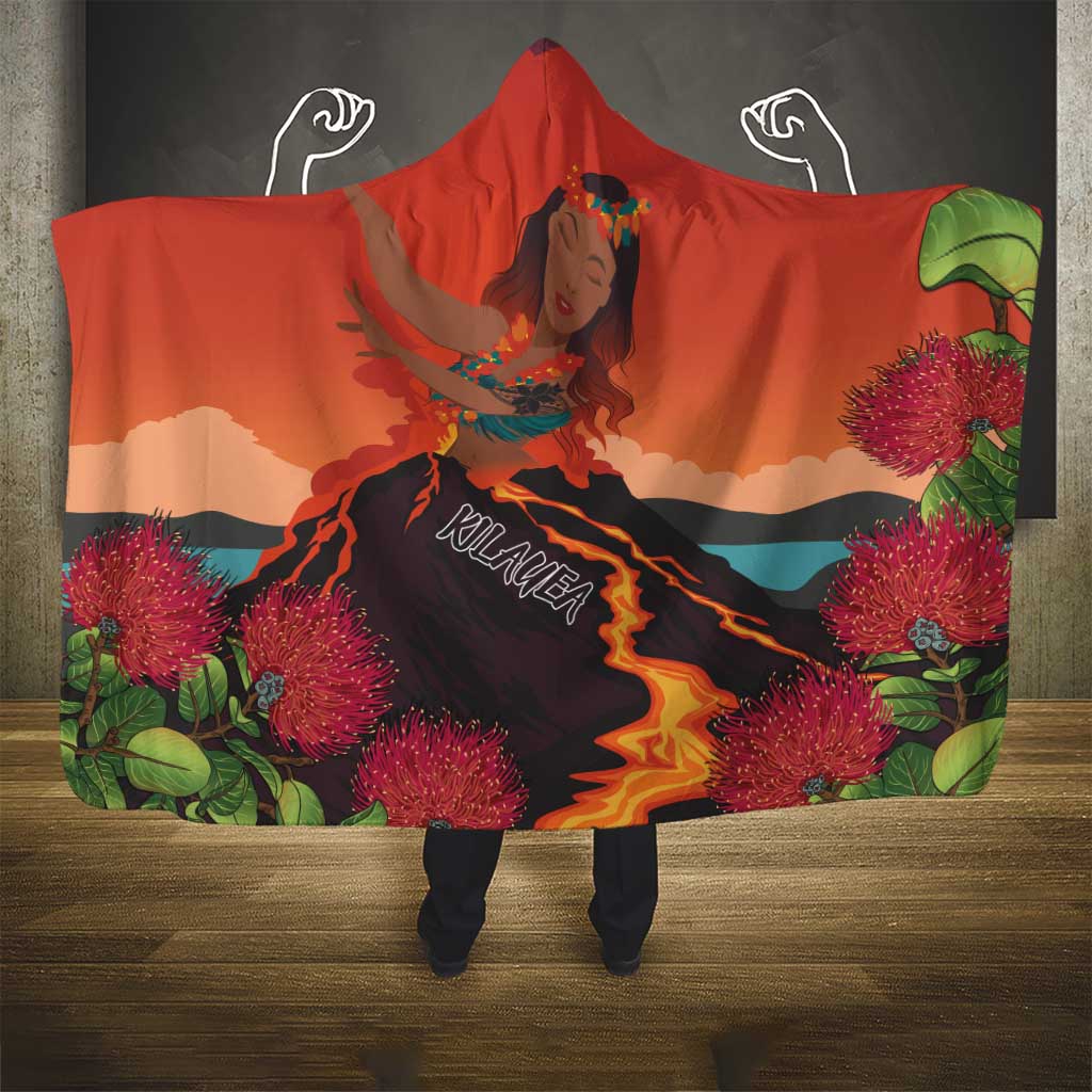 Hawaii Kilauea Volcano Hooded Blanket Pele Goddess