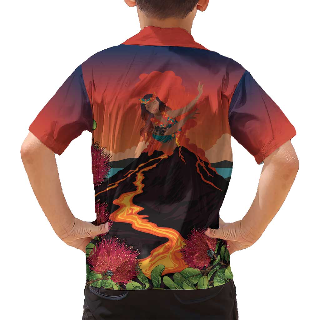 Hawaii Kilauea Volcano Kid Hawaiian Shirt Pele Goddess