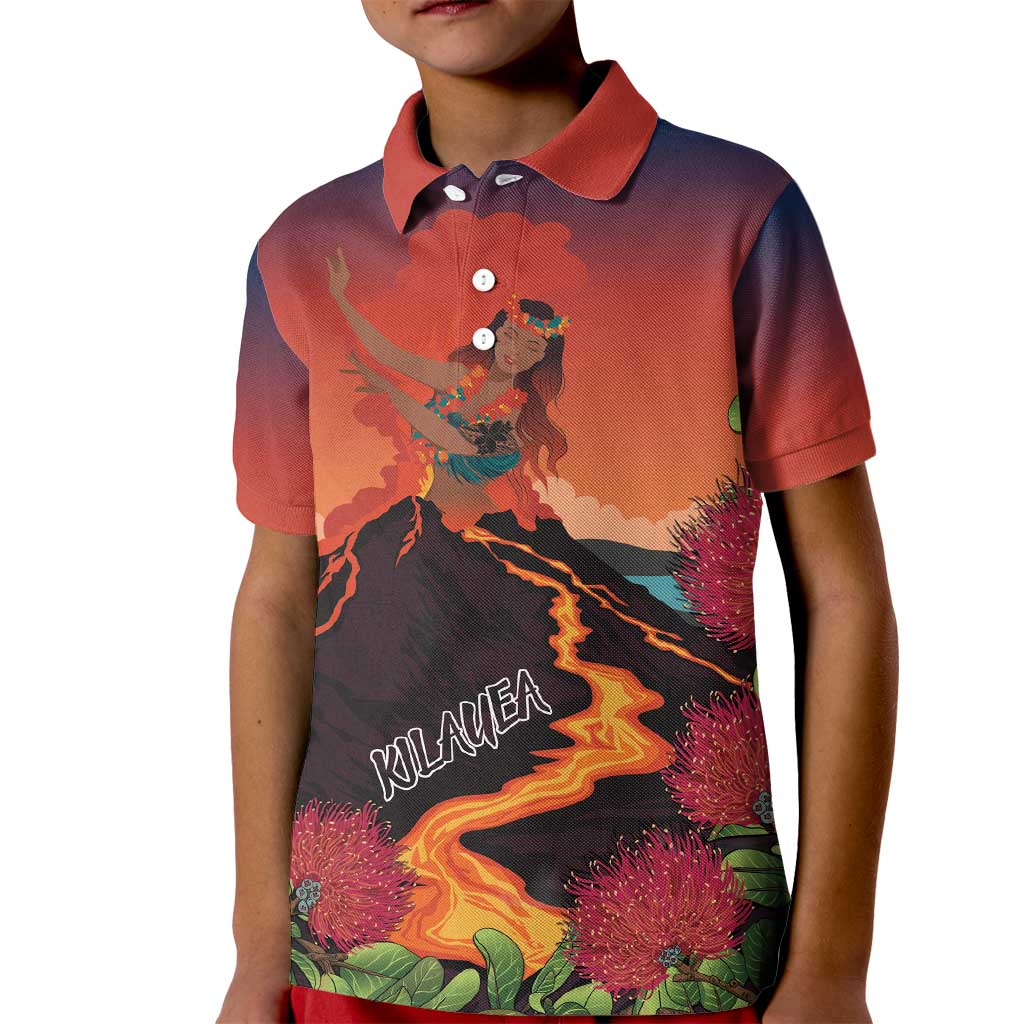 Hawaii Kilauea Volcano Kid Polo Shirt Pele Goddess LT7 Kid Colorful - Polynesian Pride