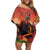 Hawaii Kilauea Volcano Off Shoulder Short Dress Pele Goddess