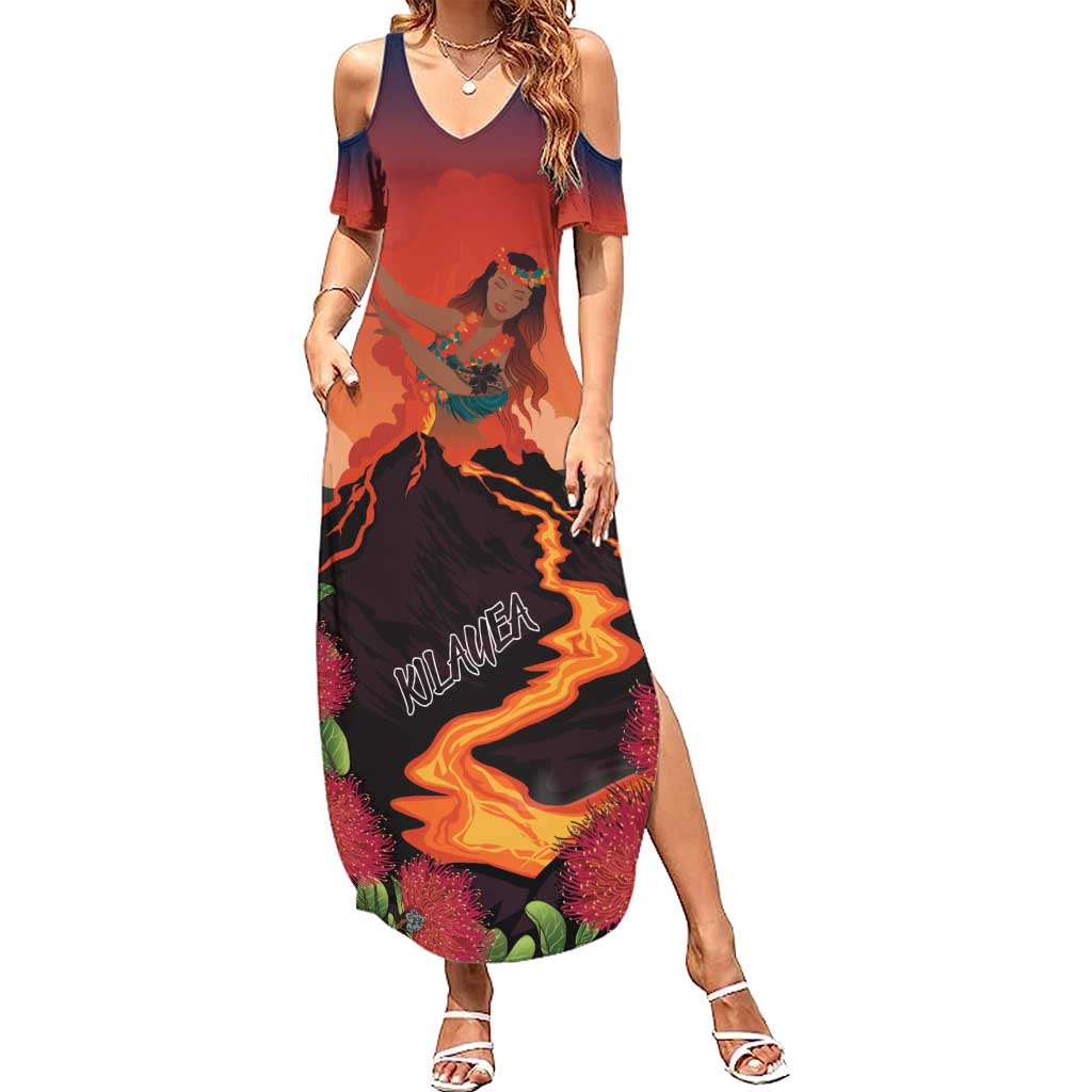 Hawaii Kilauea Volcano Summer Maxi Dress Pele Goddess