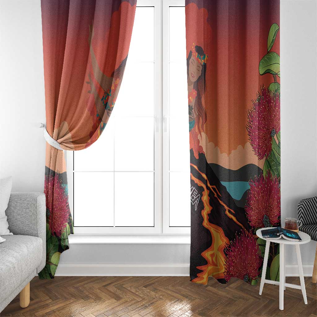 Hawaii Kilauea Volcano Window Curtain Pele Goddess