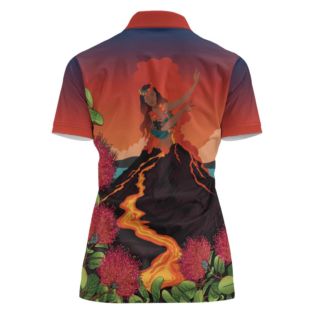 Hawaii Kilauea Volcano Women Polo Shirt Pele Goddess LT7 - Polynesian Pride