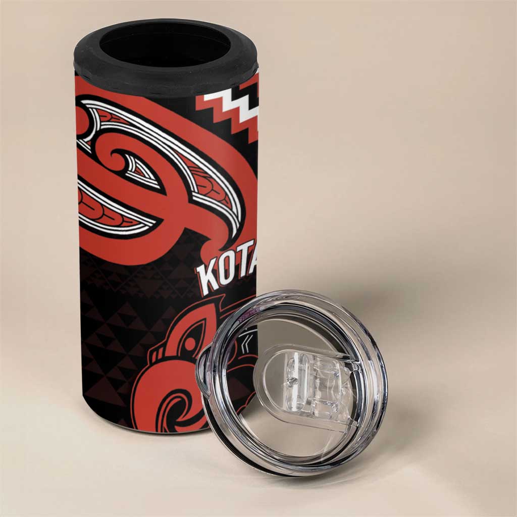 Maori Waitangi 4 in 1 Can Cooler Tumbler Kotahitanga Poutama Mix Whakairo - Polynesian Pride