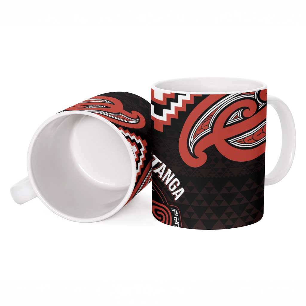 Maori Waitangi Ceramic Mug Kotahitanga Poutama Mix Whakairo - Polynesian Pride