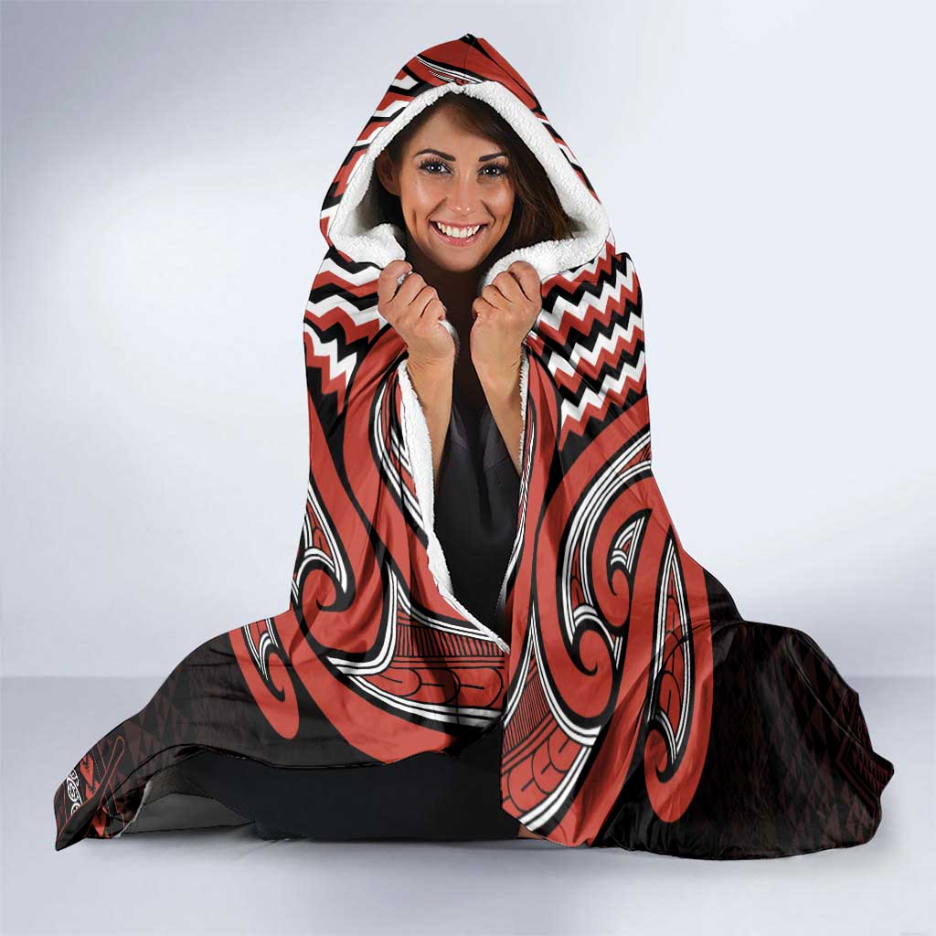 Maori Waitangi Hooded Blanket Kotahitanga Poutama Mix Whakairo LT7 - Polynesian Pride