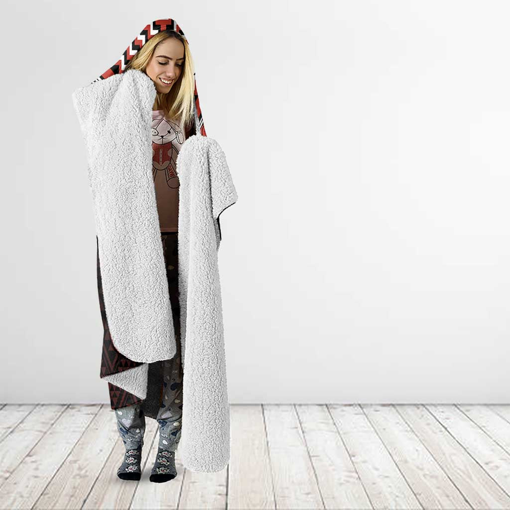 Maori Waitangi Hooded Blanket Kotahitanga Poutama Mix Whakairo LT7 - Polynesian Pride