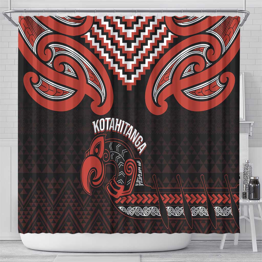 Maori Waitangi Shower Curtain Kotahitanga Poutama Mix Whakairo LT7 - Polynesian Pride