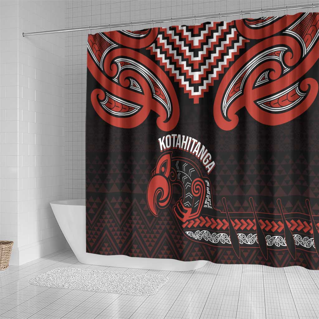 Maori Waitangi Shower Curtain Kotahitanga Poutama Mix Whakairo LT7 - Polynesian Pride