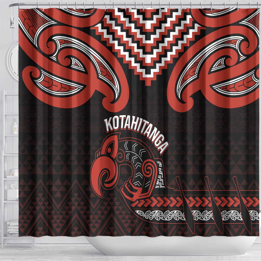 Maori Waitangi Shower Curtain Kotahitanga Poutama Mix Whakairo LT7 - Polynesian Pride
